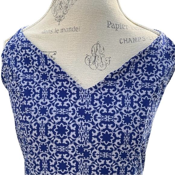 Market & Spruce Women’s Maxi Dress Geometric Blue White Size XL NWT - Picture 7 of 12